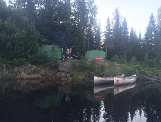 Boundary Waters canoes, camp